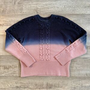 NAADAM Zayaa Cashmere/Wool Cable Knit Dip Dye Ombre Sweater (size XS)